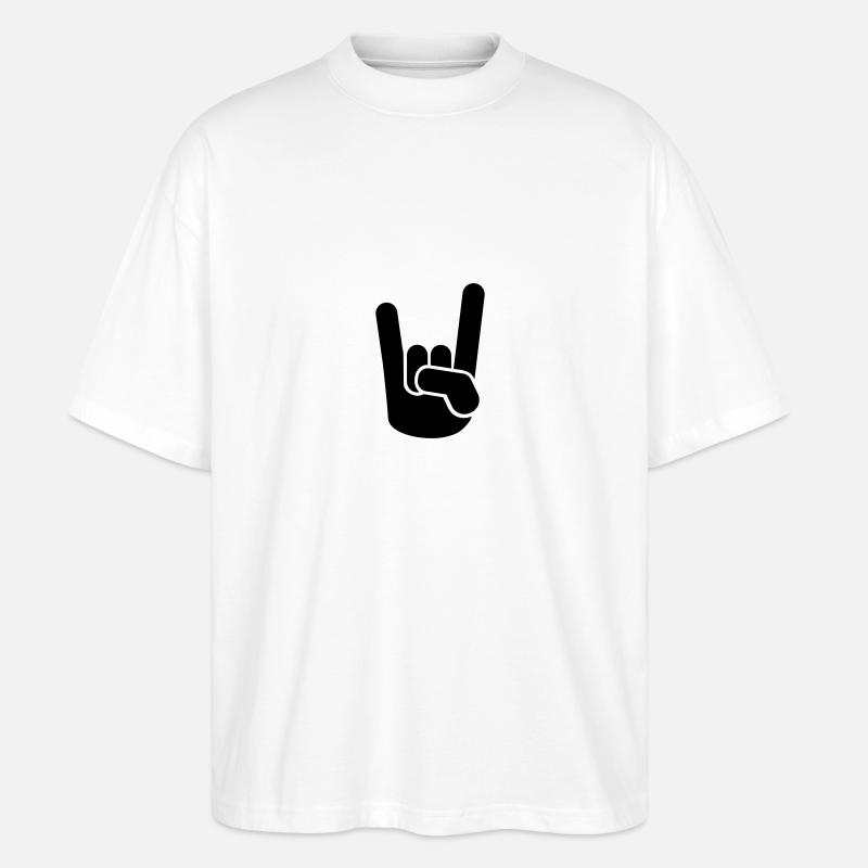 Rock Metal Hand - Stanley/Stella Oversized Unisex Bio T-Shirt Blaster 2.0 - Weiß