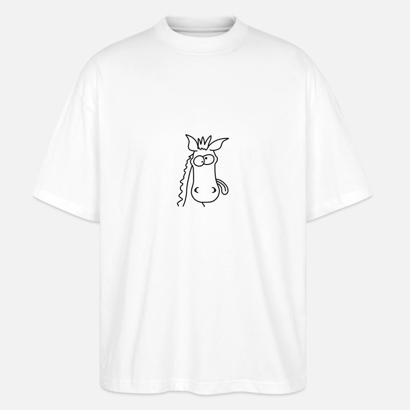 Funny Crazy Comic Horse - T-shirt bio Blaster 2.0 coupe oversize Stanley/Stella Unisexe - blanc