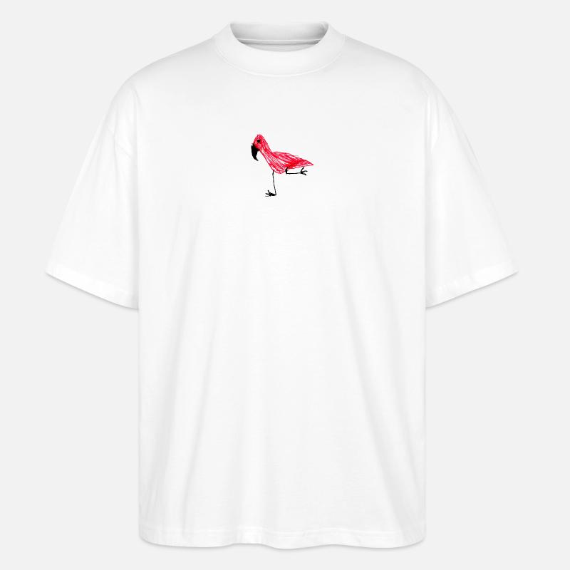Flamingo Design - Stanley/Stella Oversized Unisex Bio T-Shirt Blaster 2.0 - Weiß