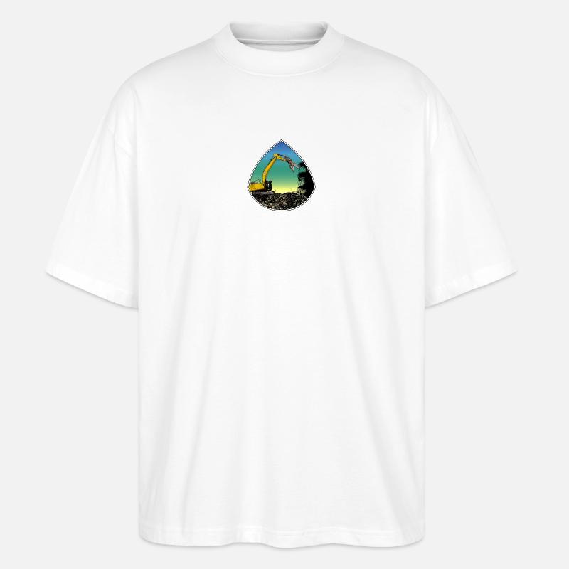 Tear-off excavator - Stanley/Stella Oversized Unisex Organic T-shirt Blaster 2.0 - white