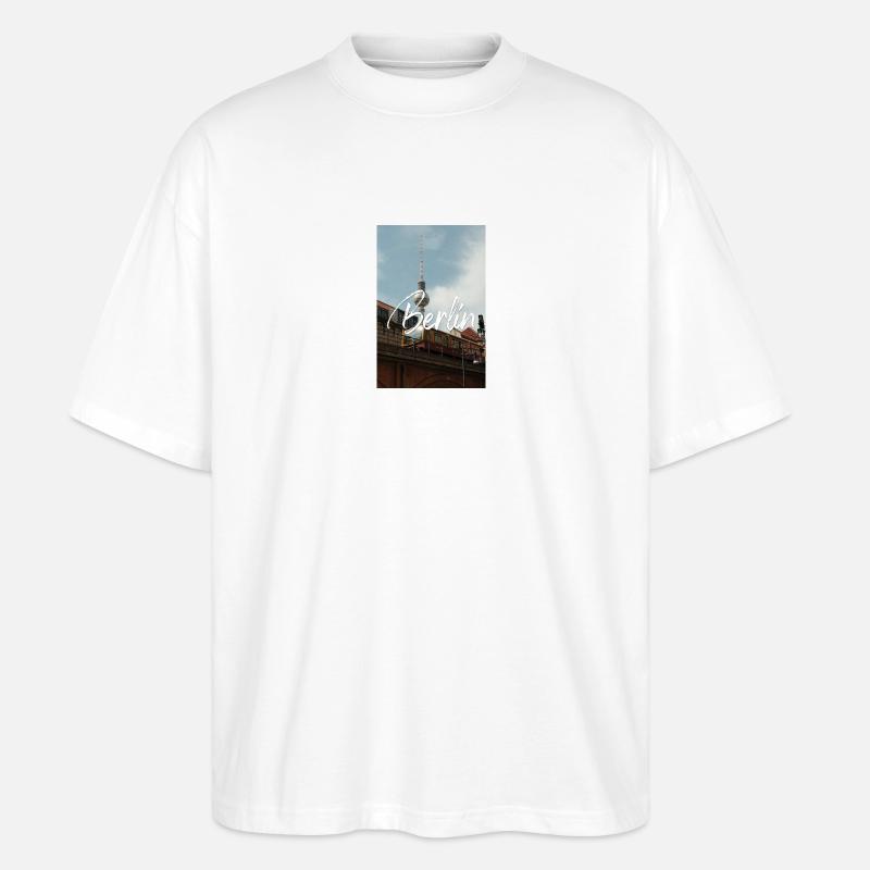 T-Shirt mit "Berlin"-Print - Stanley/Stella Oversized Unisex Bio T-Shirt Blaster 2.0 - Weiß