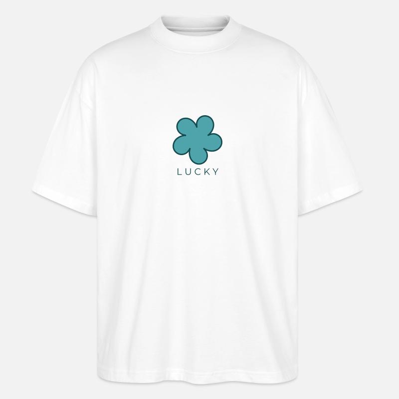 Glücksklee - Stanley/Stella Oversized Unisex Bio T-Shirt Blaster 2.0 - Weiß