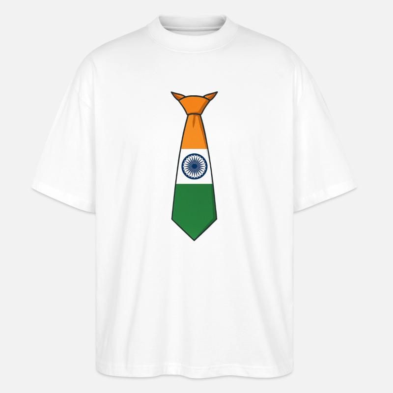 Cravate de l’Inde – Drapeau - T-shirt bio Blaster 2.0 coupe oversize Stanley/Stella Unisexe - blanc