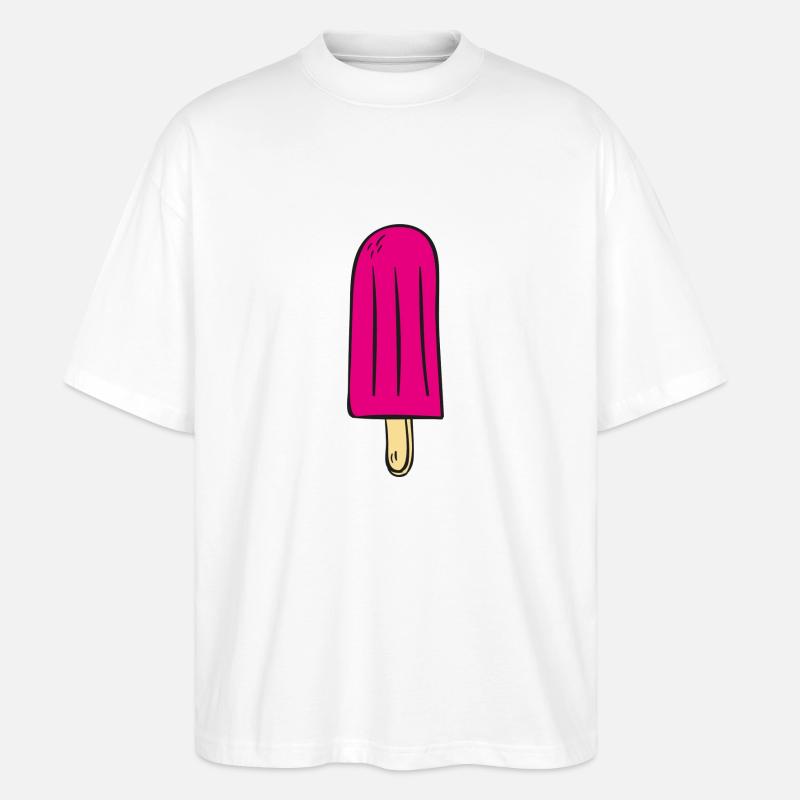 Pinkes Eis am Stiel - Stanley/Stella Oversized Unisex Bio T-Shirt Blaster 2.0 - Weiß