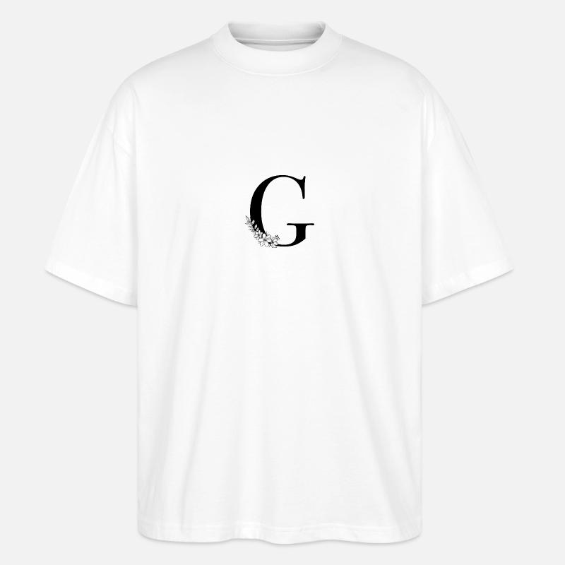 Buchstabe G - Stanley/Stella Oversized Unisex Bio T-Shirt Blaster 2.0 - Weiß