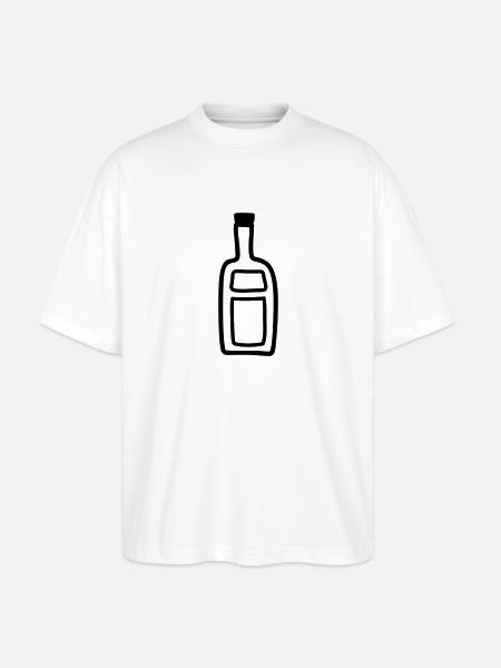 Flasche Alkohol - Stanley/Stella Oversized Unisex Bio T-Shirt Blaster 2.0 - Weiß