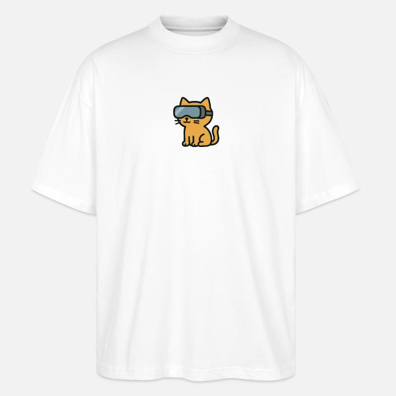 VR Chat: Das immersive Katzenabenteuer - Stanley/Stella Oversized Unisex Bio T-Shirt Blaster 2.0 - Weiß