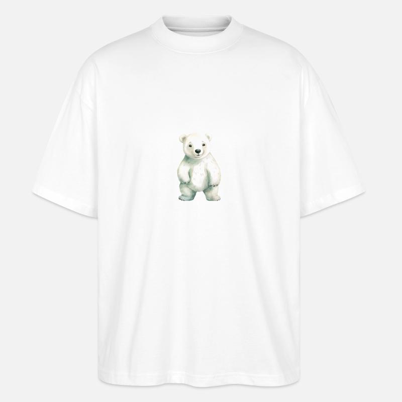 Eisbär Eisbär Klassenmaskottchen - Stanley/Stella Oversized Unisex Bio T-Shirt Blaster 2.0 - Weiß