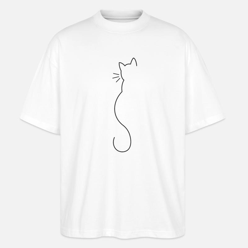 Katzen Silhouette - Stanley/Stella Oversized Unisex Bio T-Shirt Blaster 2.0 - Weiß
