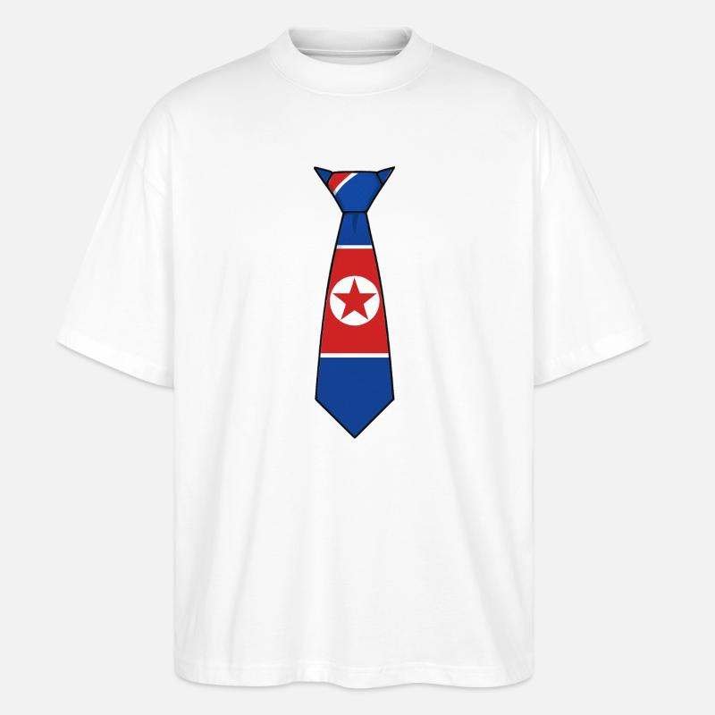 North Korea Tie – Flaggendesign - Stanley/Stella Oversized Unisex Bio T-Shirt Blaster 2.0 - Weiß