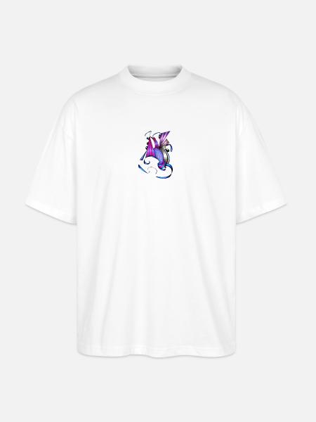 Farbige Spiral- und Fächerkunst - Stanley/Stella Oversized Unisex Bio T-Shirt Blaster 2.0 - Weiß