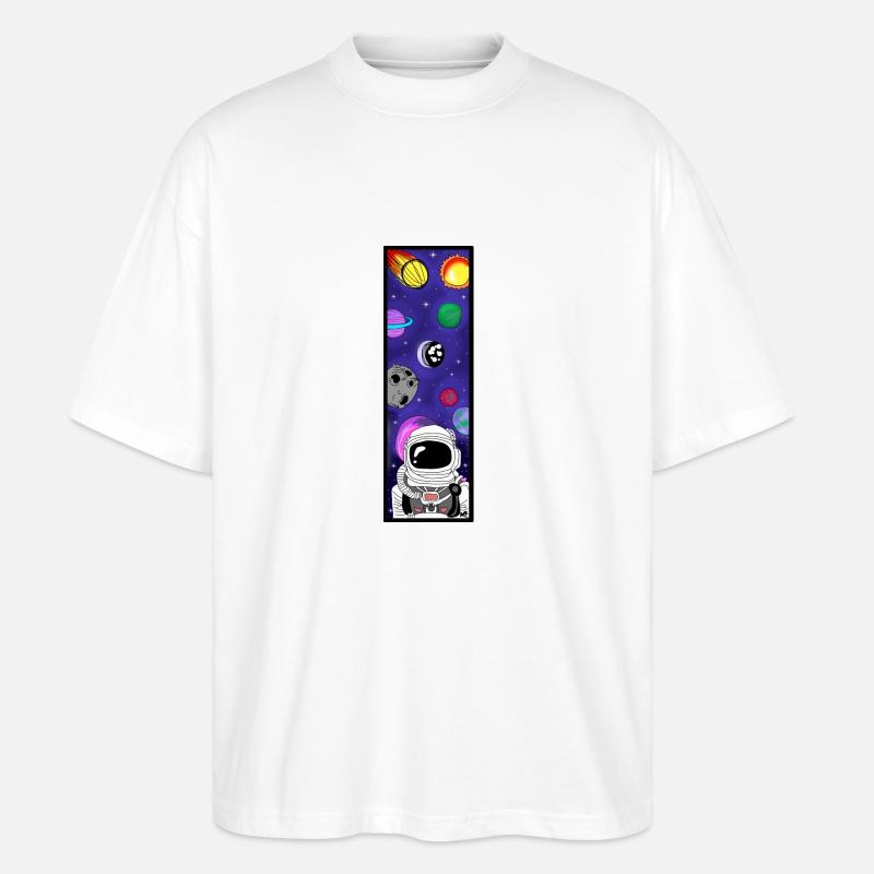 Astronaut im Weltall - Stanley/Stella Oversized Unisex Bio T-Shirt Blaster 2.0 - Weiß