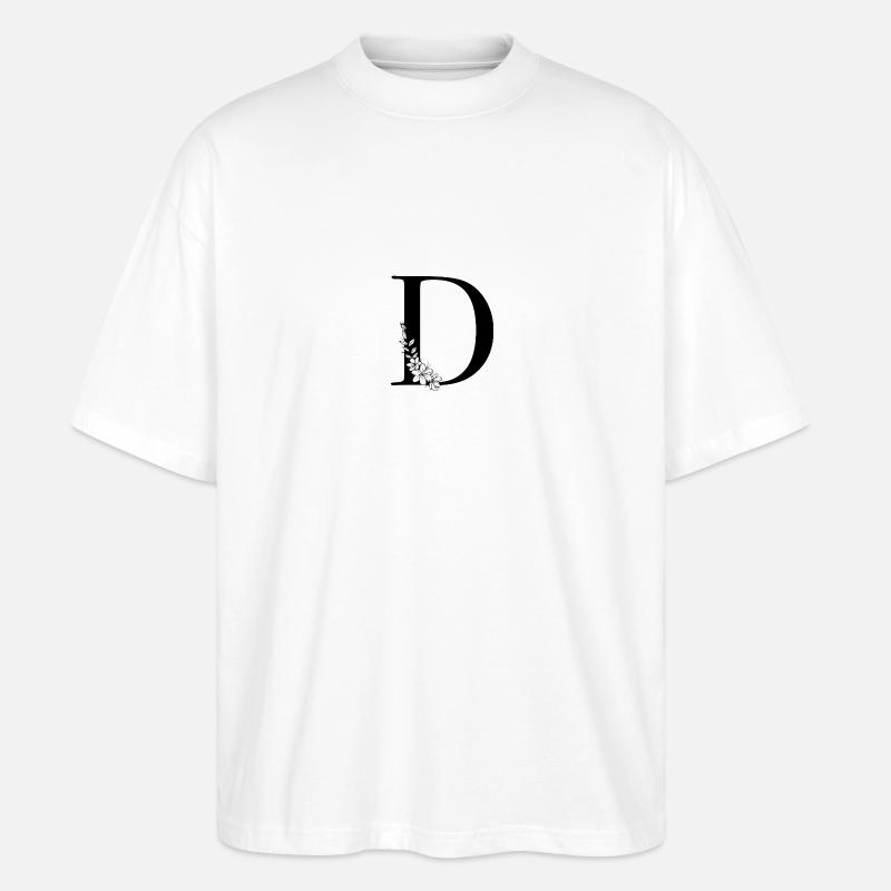 Buchstabe D - Stanley/Stella Oversized Unisex Bio T-Shirt Blaster 2.0 - Weiß