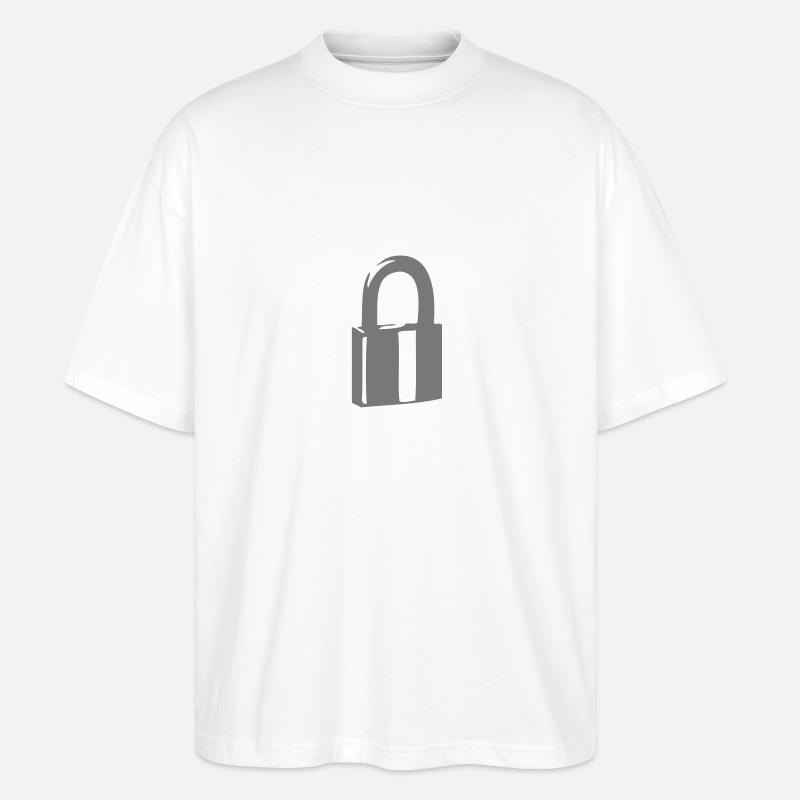Vorhängeschloss Sicherheit oder Schlosser - Stanley/Stella Oversized Unisex Bio T-Shirt Blaster 2.0 - Weiß