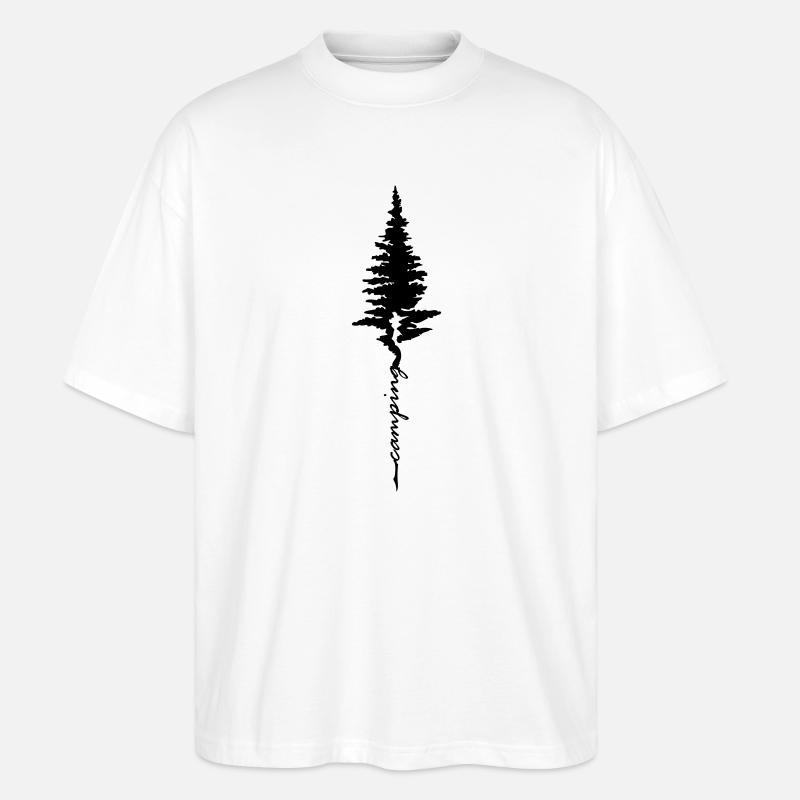 Baum Camping Wandern - Stanley/Stella Oversized Unisex Bio T-Shirt Blaster 2.0 - Weiß
