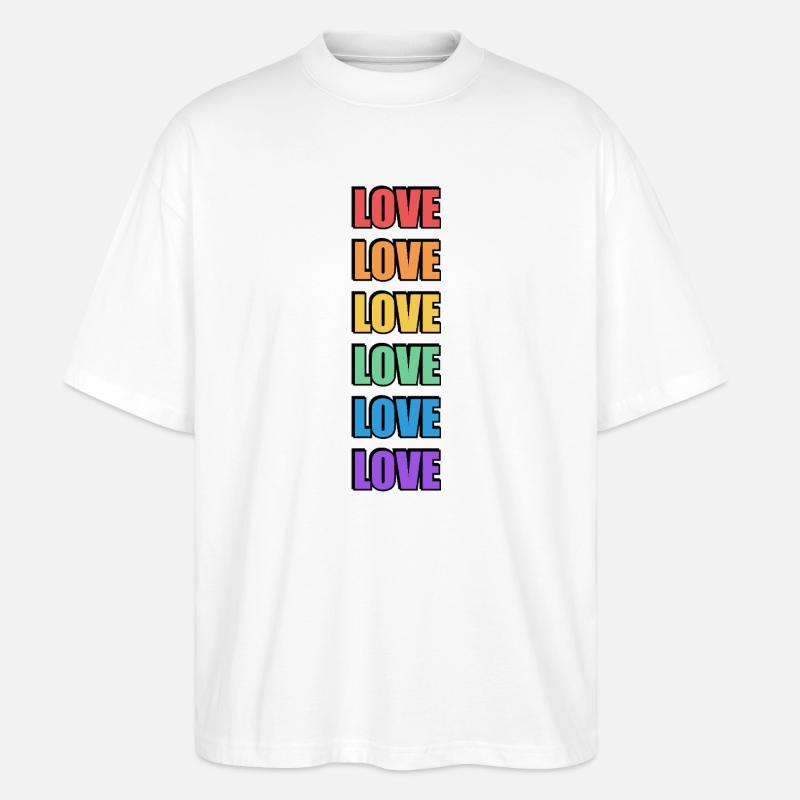 Regenbogen Liebe LGBT Stolz - Stanley/Stella Oversized Unisex Bio T-Shirt Blaster 2.0 - Weiß
