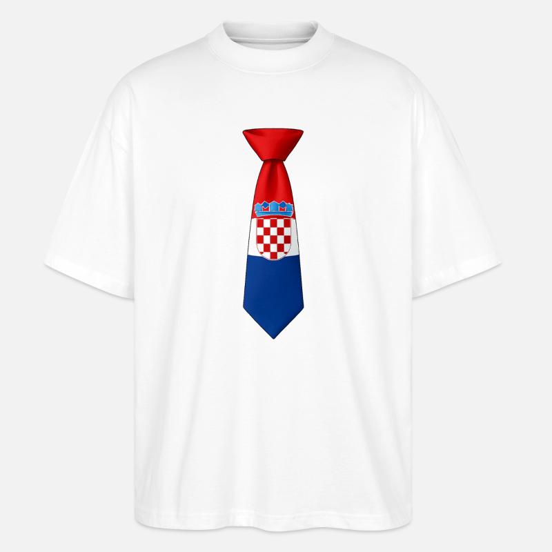 Croatie cravate – Conception du drapeau - T-shirt bio Blaster 2.0 coupe oversize Stanley/Stella Unisexe - blanc