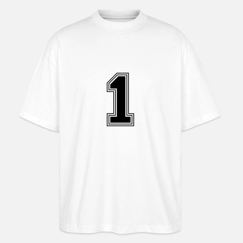 1_Nummer_1_(s31) - Stanley/Stella Oversized Unisex Bio T-Shirt Blaster 2.0 - Weiß