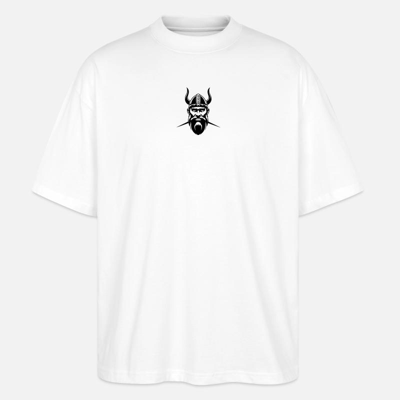Wikinger Krieger Kopf - Stanley/Stella Oversized Unisex Bio T-Shirt Blaster 2.0 - Weiß