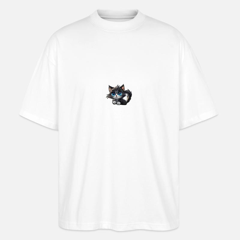 Black Cat - Stanley/Stella Oversized Unisex Bio T-Shirt Blaster 2.0 - Weiß