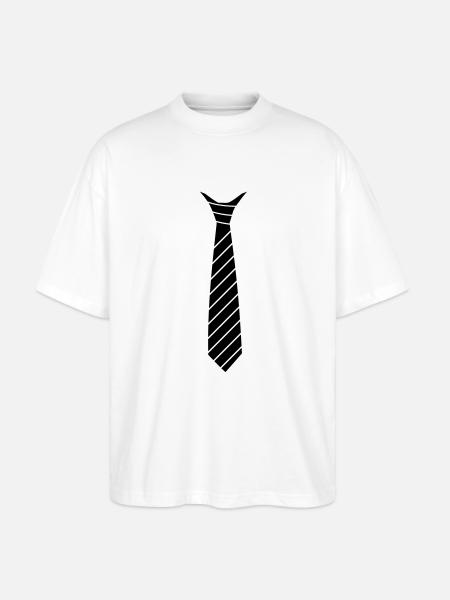 Krawatten Illusion - Stanley/Stella Oversized Unisex Bio T-Shirt Blaster 2.0 - Weiß