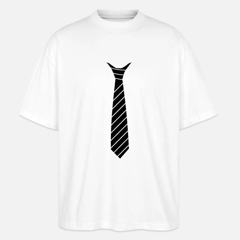 Krawatten Illusion - Stanley/Stella Oversized Unisex Bio T-Shirt Blaster 2.0 - Weiß