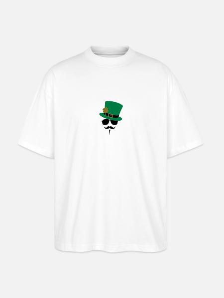 Go Green Moustache - Stanley/Stella Oversized Unisex Organic T-shirt Blaster 2.0 - white