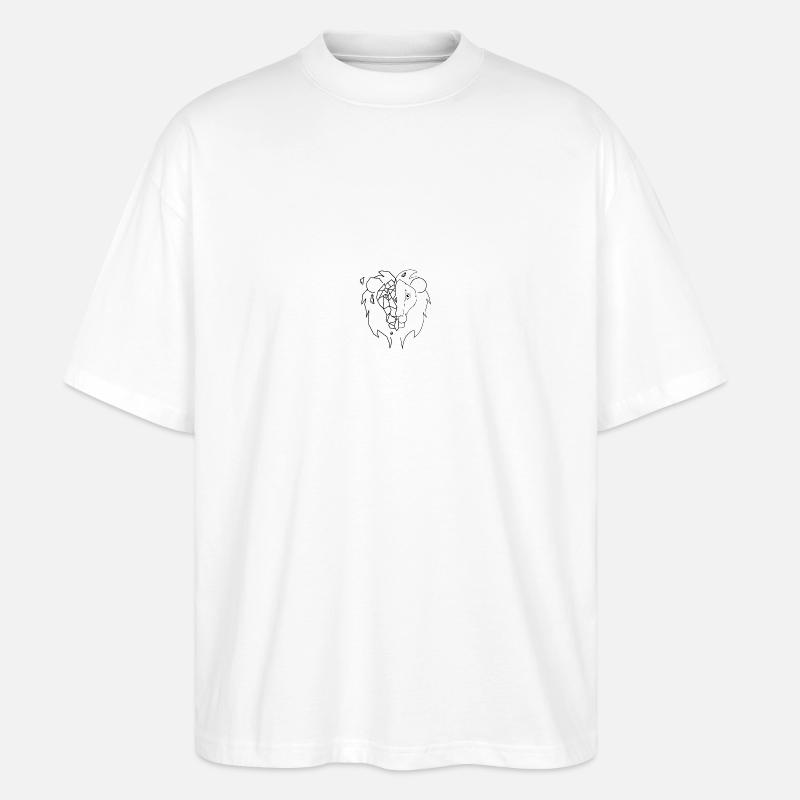 Stylized lion head - Stanley/Stella Oversized Unisex Organic T-shirt Blaster 2.0 - white