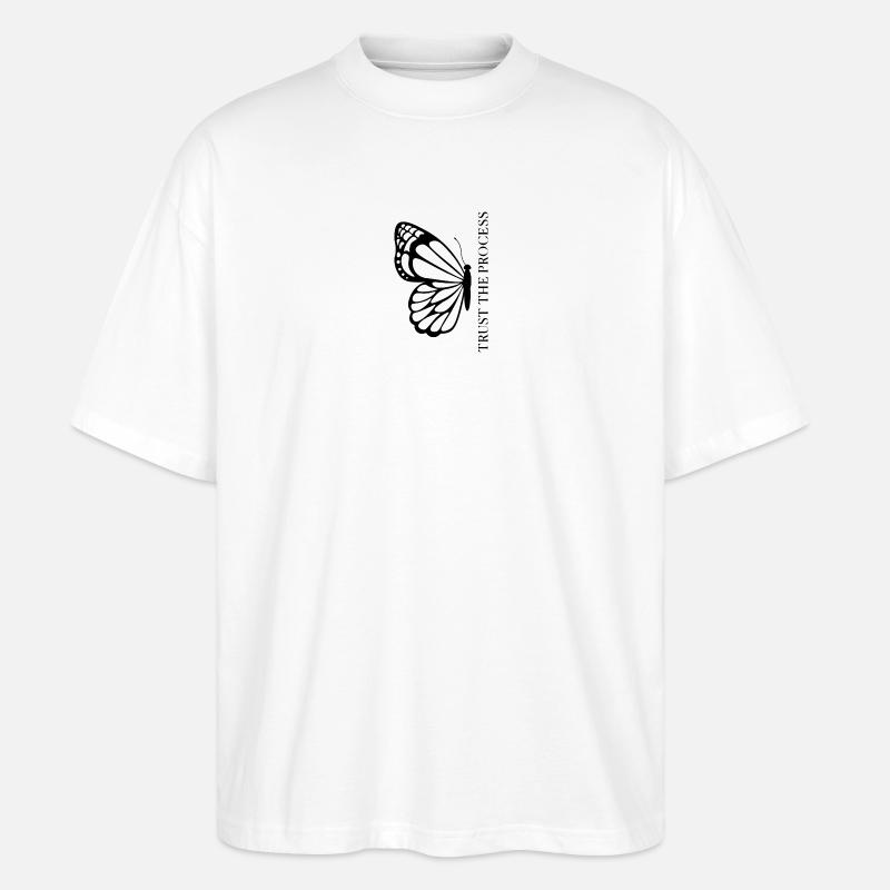 Trust the Process Butterfly Minimal Tee - Stanley/Stella Oversized Unisex Bio T-Shirt Blaster 2.0 - Weiß