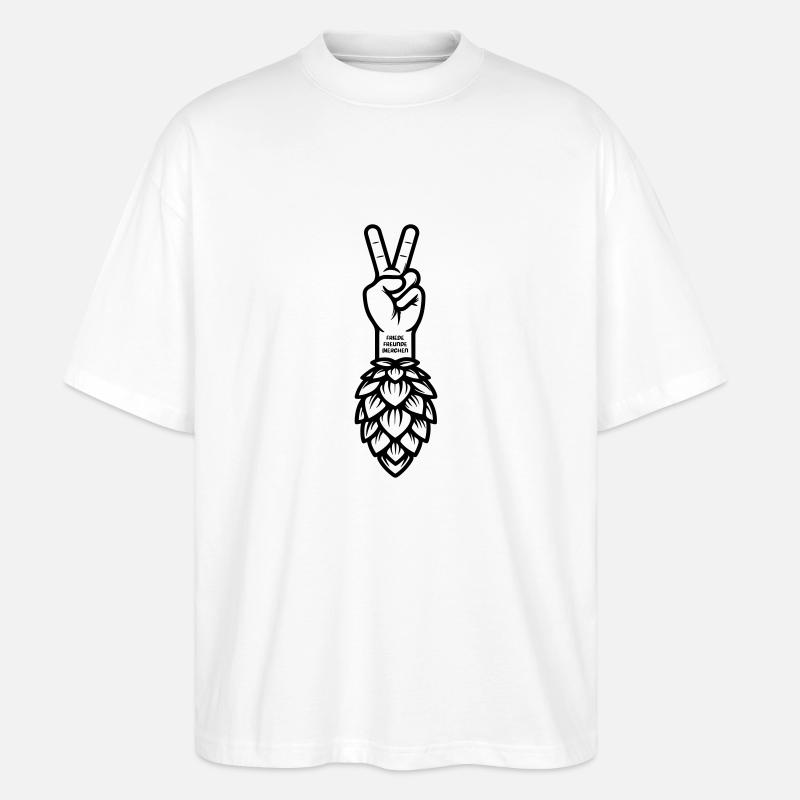 Friede Freunde Bierchen - Stanley/Stella Oversized Unisex Bio T-Shirt Blaster 2.0 - Weiß