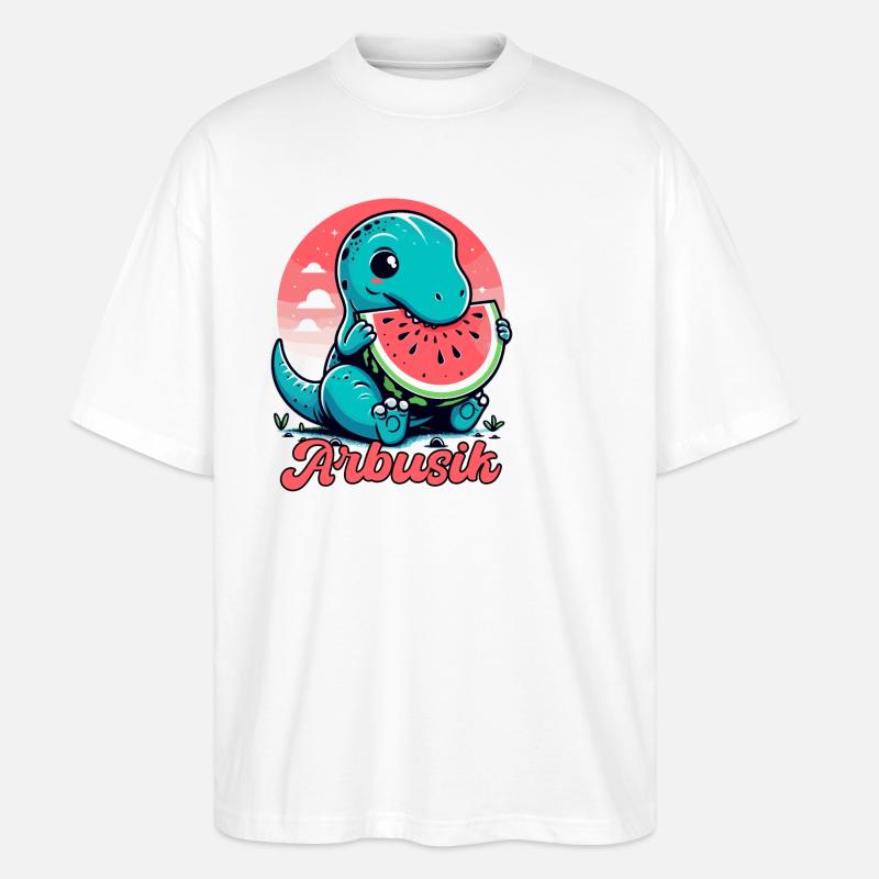 Mignon T-Rex Pastèque Arbusik Cadeau - T-shirt bio Blaster 2.0 coupe oversize Stanley/Stella Unisexe - blanc