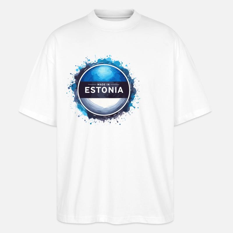 Made in Estland Geschenk - Stanley/Stella Oversized Unisex Bio T-Shirt Blaster 2.0 - Weiß