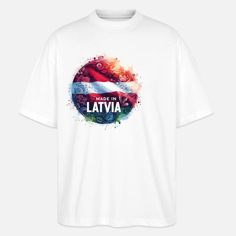 Made in Lettland Geschenk - Stanley/Stella Oversized Unisex Bio T-Shirt Blaster 2.0 - Weiß
