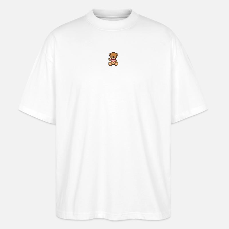 Pixel MiniBär Dänemark - Stanley/Stella Oversized Unisex Bio T-Shirt Blaster 2.0 - Weiß