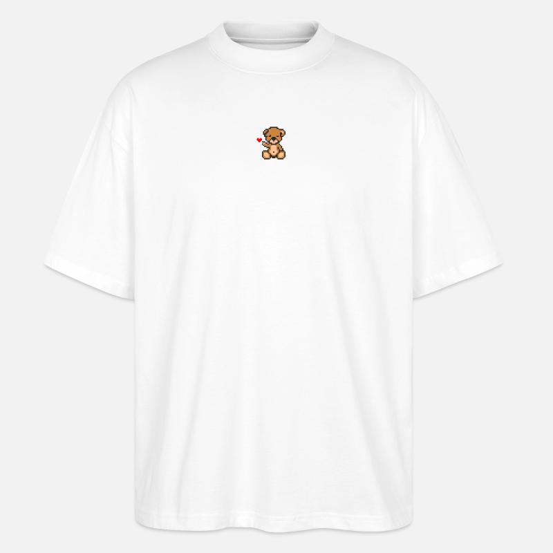 Pixel MiniBear Love - T-shirt bio Blaster 2.0 coupe oversize Stanley/Stella Unisexe - blanc