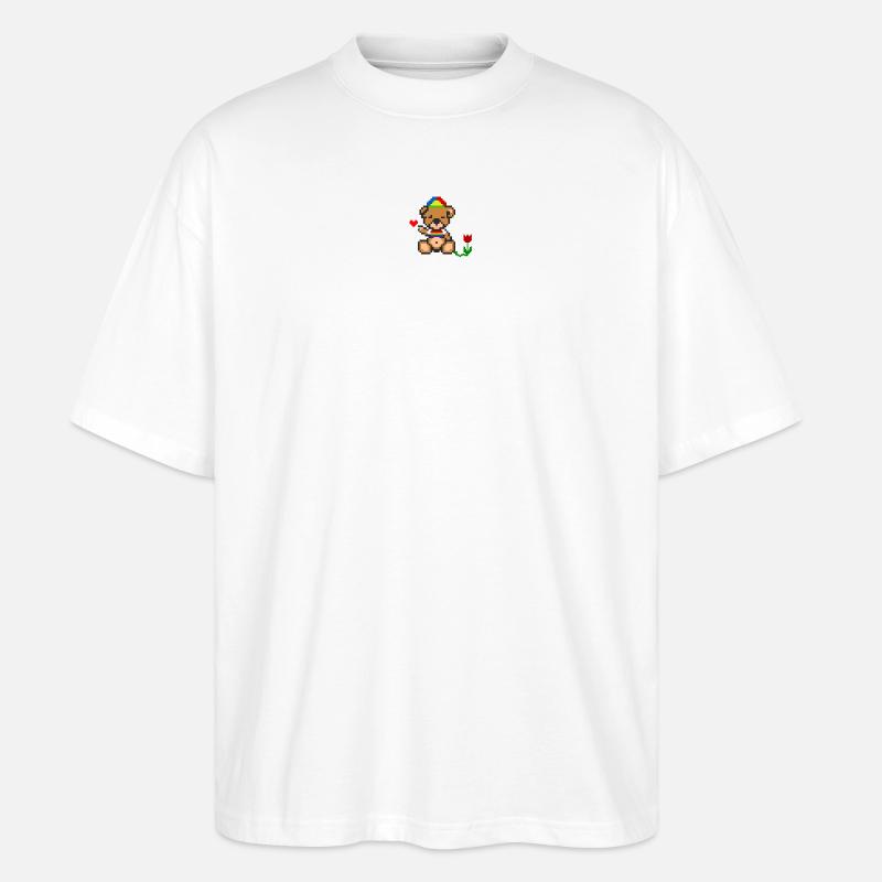 Pixel MiniBear Pride - Stanley/Stella Oversized Unisex Organic T-shirt Blaster 2.0 - white