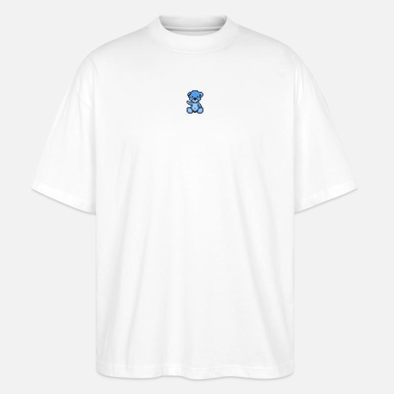 Pixel MiniBear Bluesky - T-shirt bio Blaster 2.0 coupe oversize Stanley/Stella Unisexe - blanc
