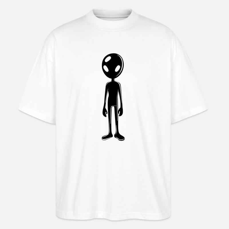 Alien Außerirdischer - Stanley/Stella Oversized Unisex Bio T-Shirt Blaster 2.0 - Weiß