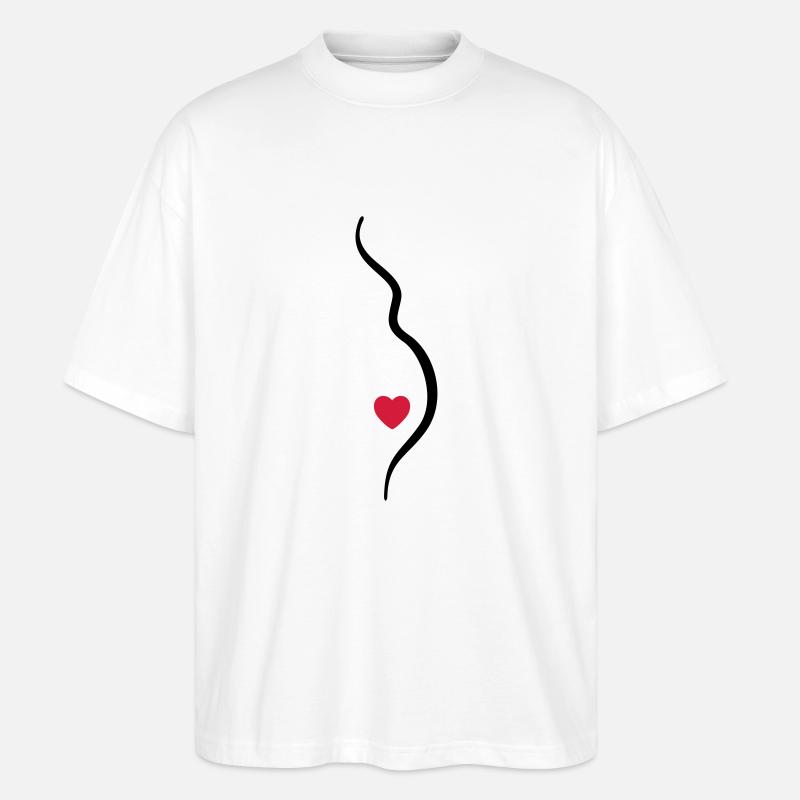 babybauch - Stanley/Stella Oversized Unisex Bio T-Shirt Blaster 2.0 - Weiß