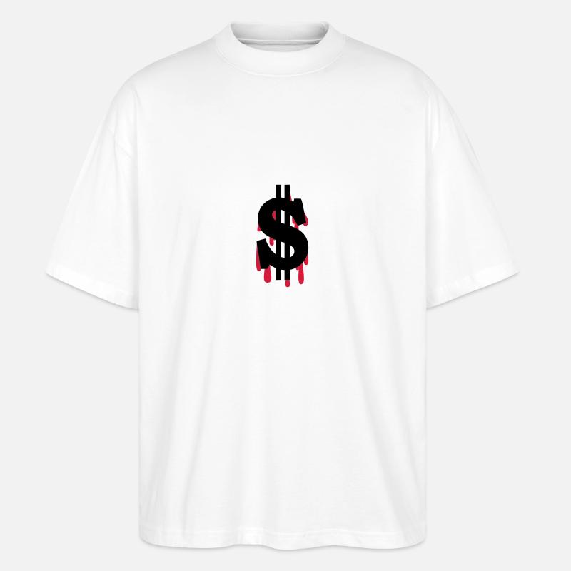 Dollar am Ende - Stanley/Stella Oversized Unisex Bio T-Shirt Blaster 2.0 - Weiß