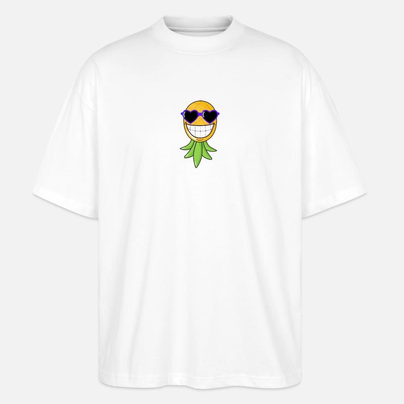 Swinger Ananas lachend - Stanley/Stella Oversized Unisex Bio T-Shirt Blaster 2.0 - Weiß