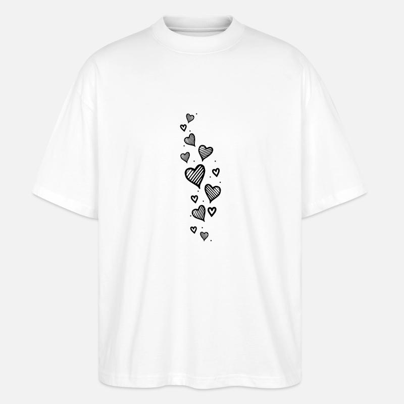 Herzglitzer Herz Glitzer - Stanley/Stella Oversized Unisex Bio T-Shirt Blaster 2.0 - Weiß