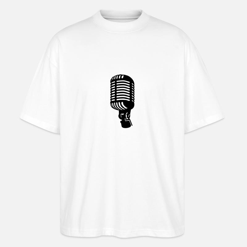 Microphone - Stanley/Stella Oversized Unisex Organic T-shirt Blaster 2.0 - white