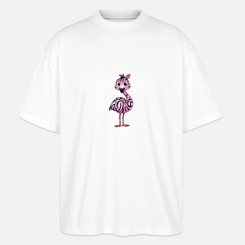 Flamingo - Stanley/Stella Oversized Unisex Bio T-Shirt Blaster 2.0 - Weiß