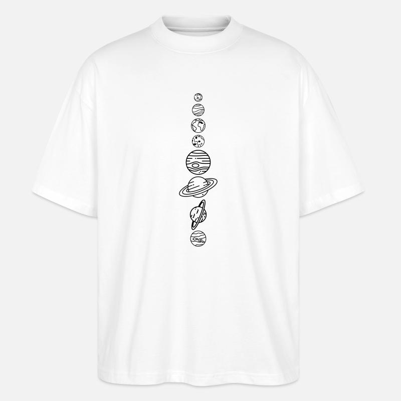 Sonnensystem Planeten – Solar System Weltraum - Stanley/Stella Oversized Unisex Bio T-Shirt Blaster 2.0 - Weiß