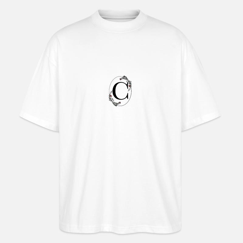 Buchstabe C - Stanley/Stella Oversized Unisex Bio T-Shirt Blaster 2.0 - Weiß