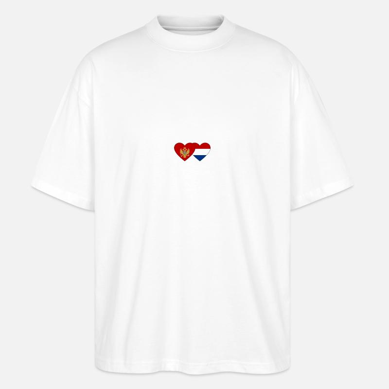 Monténégro Drapeau de la Hollande - T-shirt bio Blaster 2.0 coupe oversize Stanley/Stella Unisexe - blanc