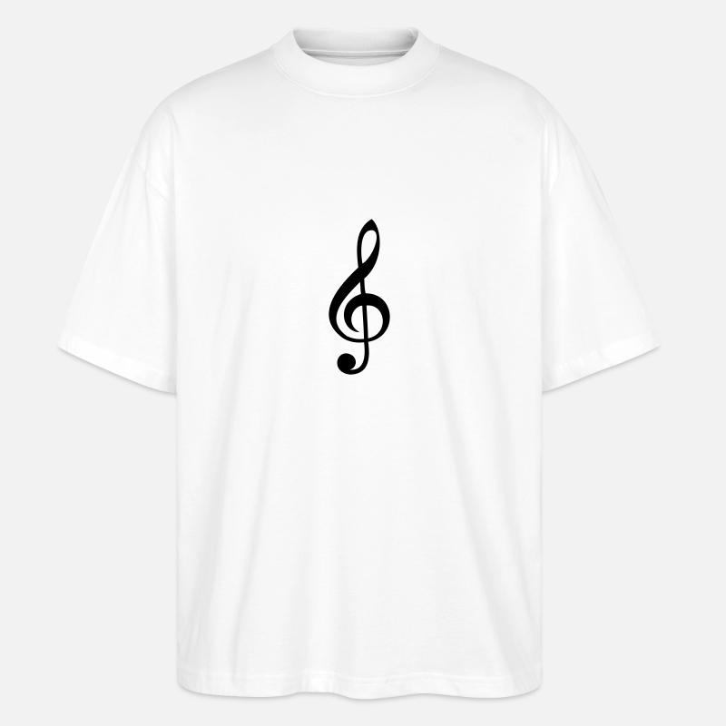 notenschluessel clef - Stanley/Stella Oversized Unisex Bio T-Shirt Blaster 2.0 - Weiß