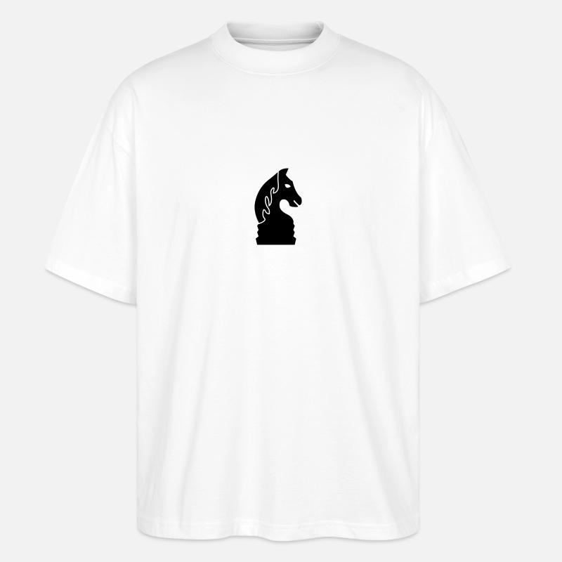 schach_pferd_1c - Stanley/Stella Oversized Unisex Organic T-shirt Blaster 2.0 - white