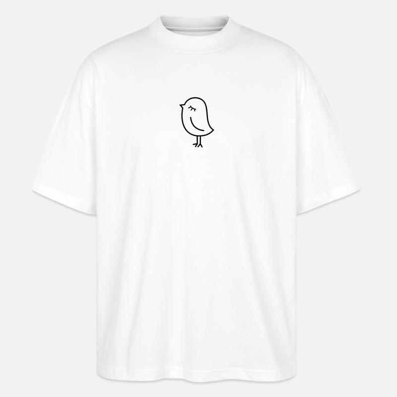 Spatz Vogel – Piepmatz Küken Tweet Vögelchen - Stanley/Stella Oversized Unisex Bio T-Shirt Blaster 2.0 - Weiß